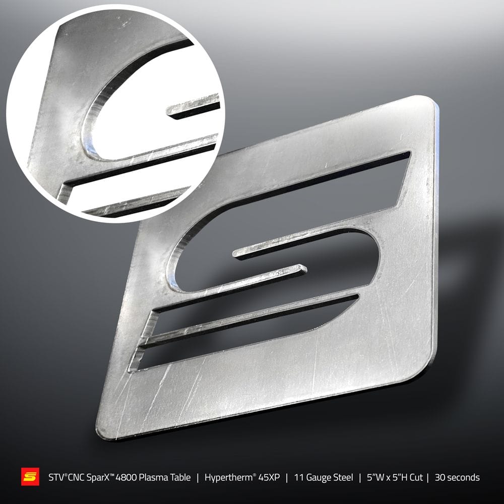 Plasma cut metal piece