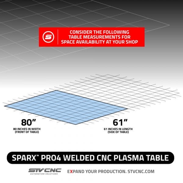 pro4 cnc plasma table dimensions