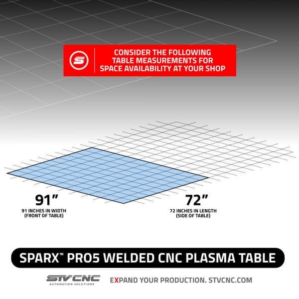 pro5 cnc plasma table dimensions