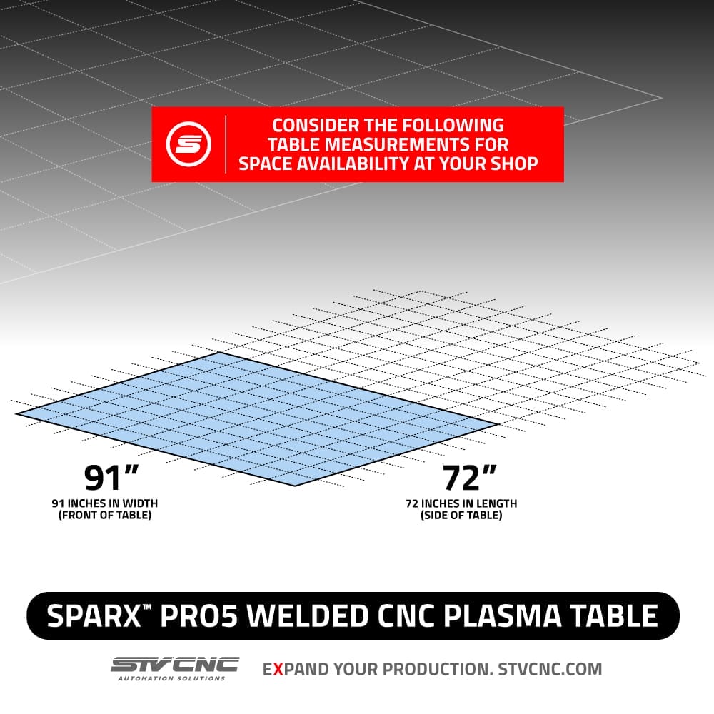 pro5 cnc plasma table dimensions