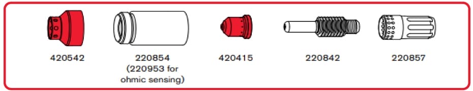 Hypertherm-consumables-marking-consumables-420415-420542-scoring-nozzle-shield-light-marking-heavy-marking-steel-aluminum-stainless-steel-dimpling-light-score-heavy-score-
