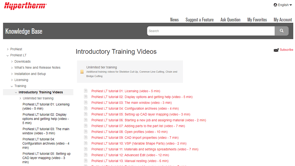 Hypertherm training Videos