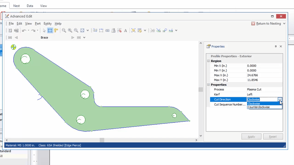 Hypertherm ProNest2021 LT Change Cut Directions