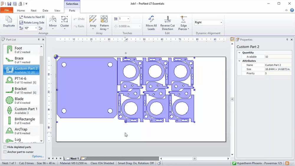 Hypertherm ProNest2021 LT Explode or Cluster Itemized Parts
