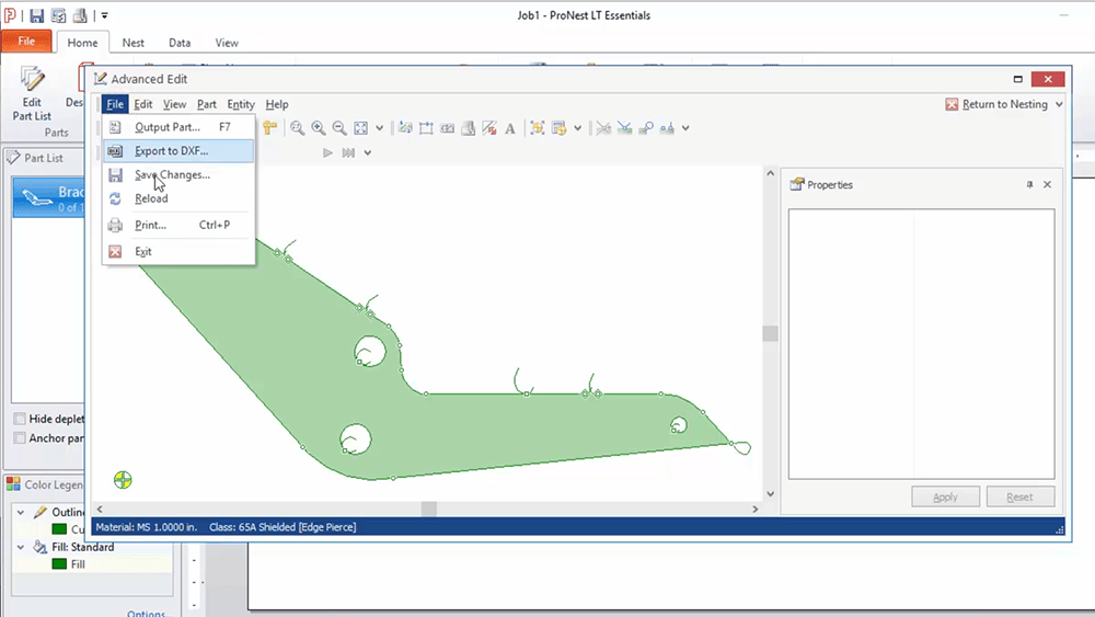 Hypertherm ProNest2021 LT Export your Nest/DXF file