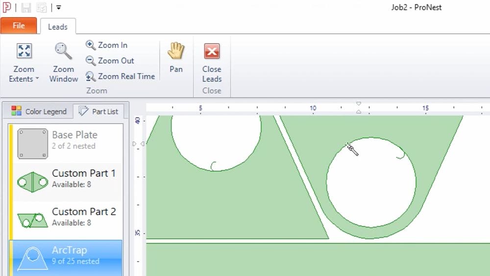 Hypertherm ProNest2021 LT Relocate Lead-ins and Lead-outs