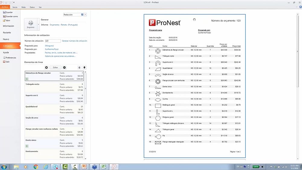 Hypertherm ProNest 2021 LT Print Previews
