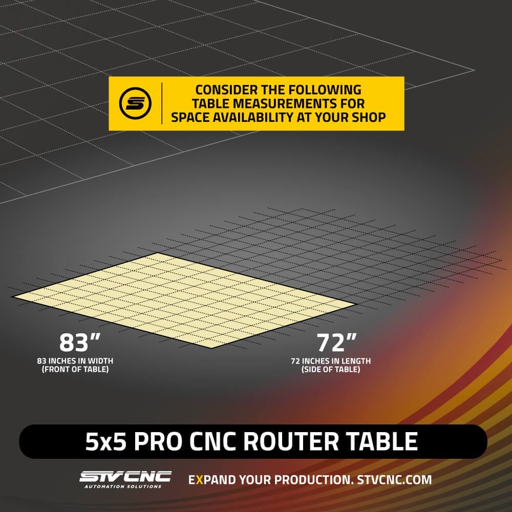STVCNC STVR5PRO 5x5 CNC Welded Frame Table Router